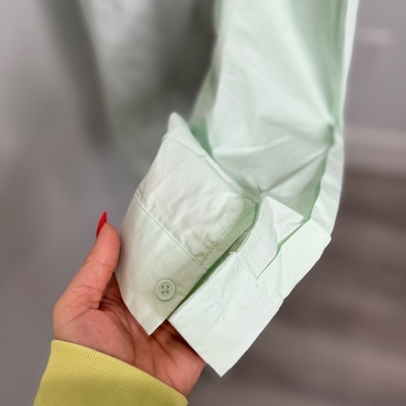 Missguided Green Oversized Button Up (sz 10) - Picture 4 of 8